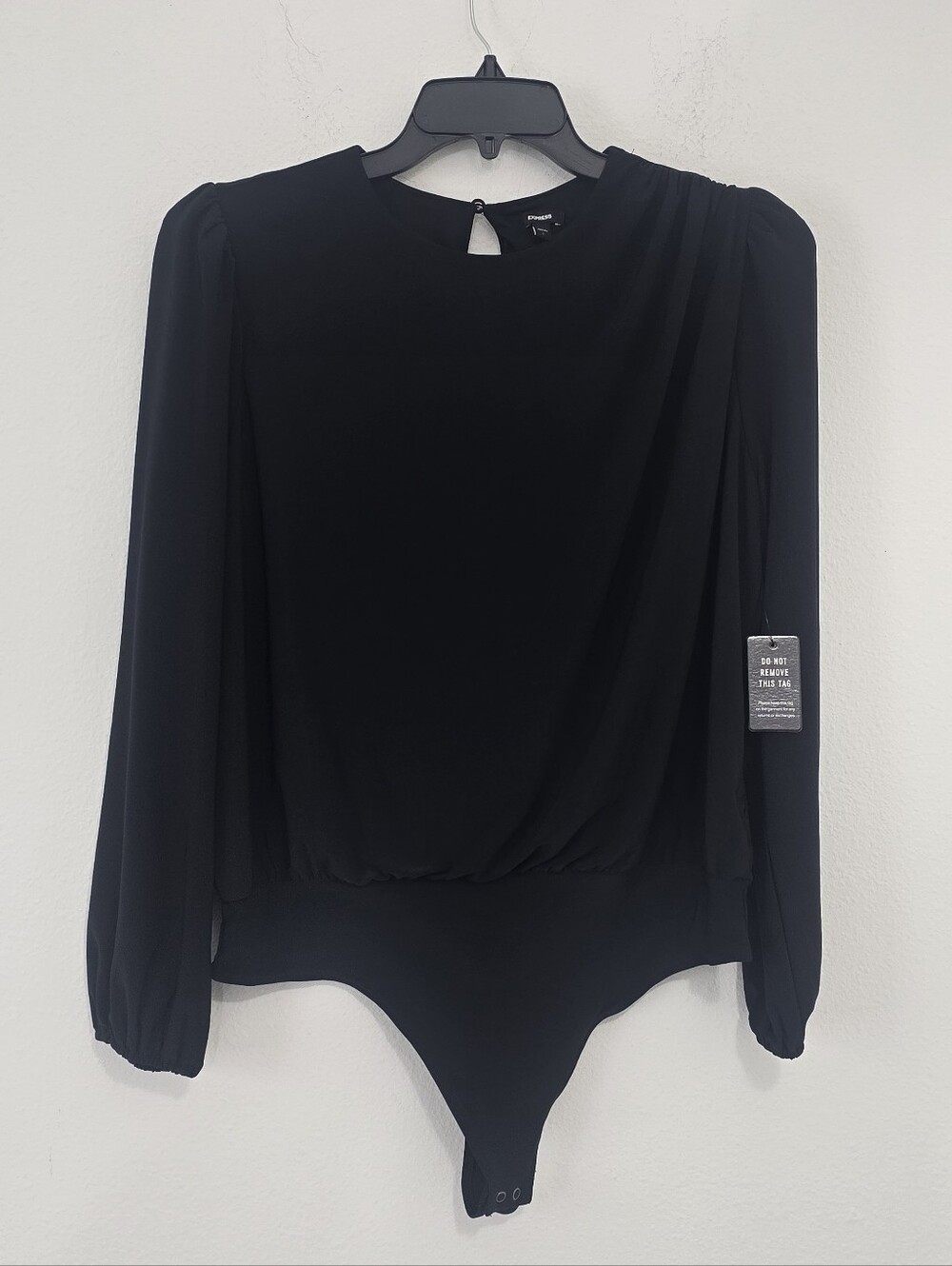 Express Black Long Sleeve Bodysuit Large